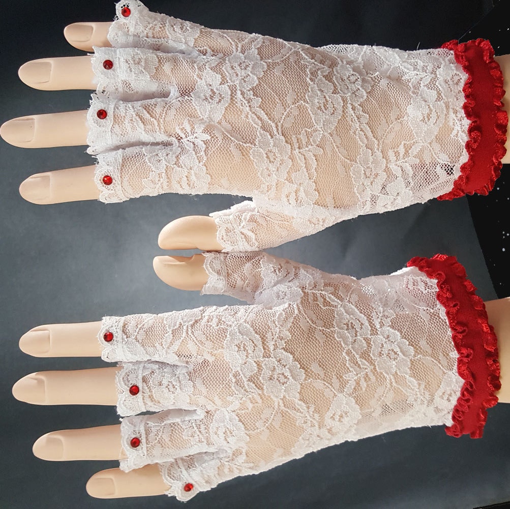 half finger lace gloves