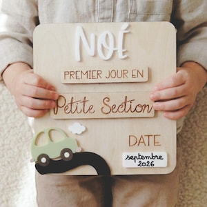 Personalized First Day of School Board – Retro Car Theme