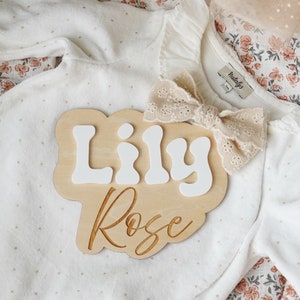 Carte de Naissance Personnalisée - Carte Bébé Prénom Composé Engraved Newborn Announcement Custom Name Sign Gift Idea Cadeau Naissance