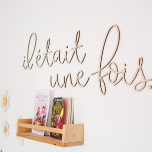 Es war einmal Holz Wand Dekor 120 x 20 cm Großformat Kinderzimmer Neutral Skandinavisch Geburt Geschenk Einzigartige Handmade Art