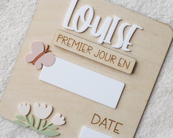 Personalized First Day of School Board – Floral Butterfly Photo Prop