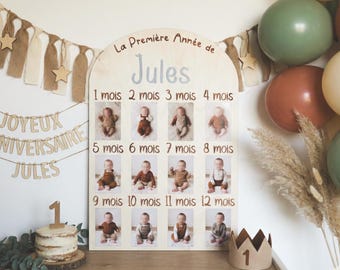 Panneau Photo Ma Première Année - Décoration 1 An de Bébé