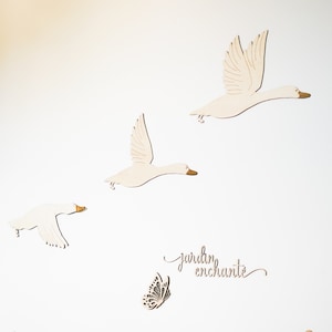 Wooden Bird Set Of 3 - Bird Decoration Playroom Decoration Toddler Room Decor Woodland Decor Vol D’oiseaux Oies Murales Chambre Enfant