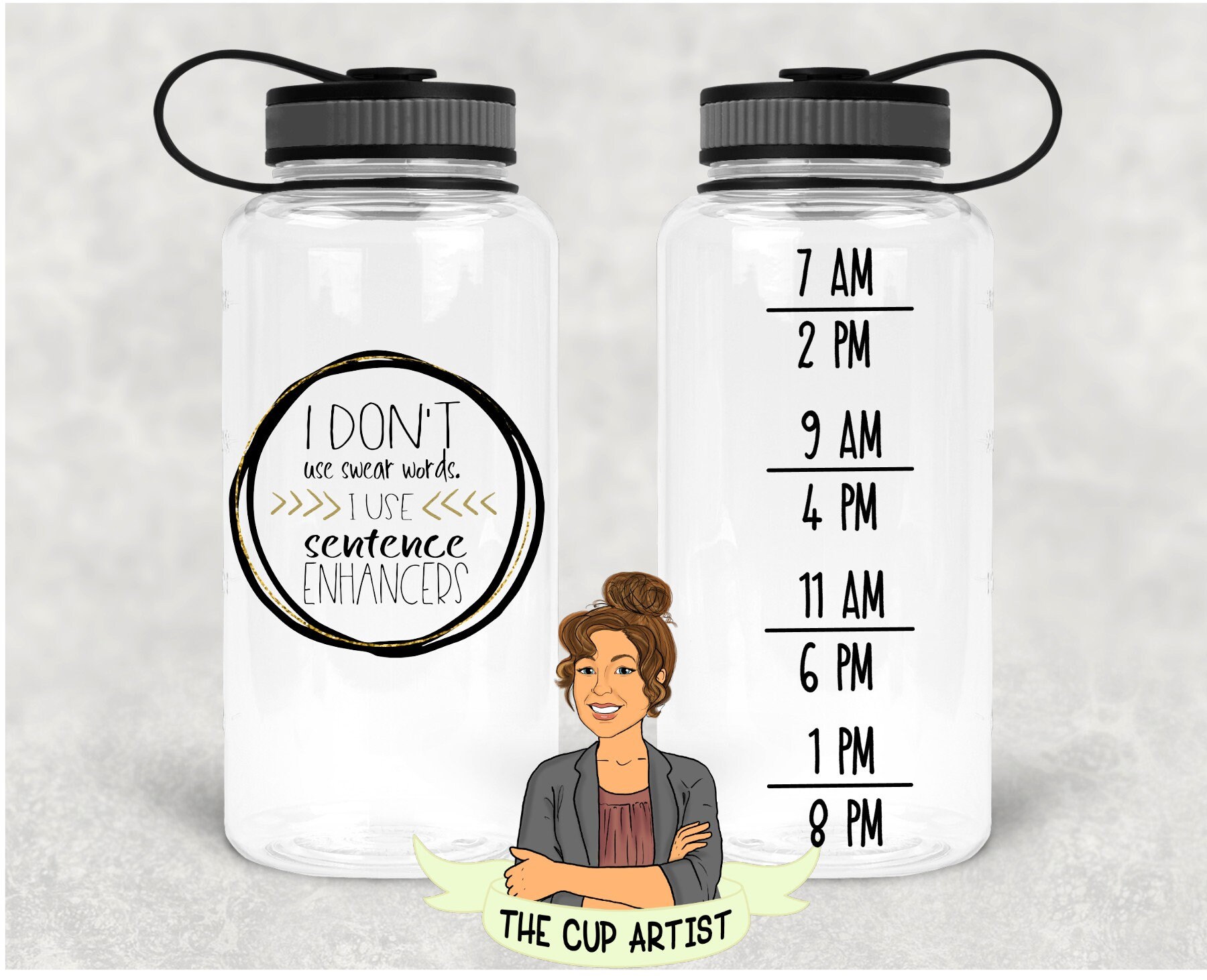 Sentence Enhancers 34 oz Time Tracker Water Bottle Etsy