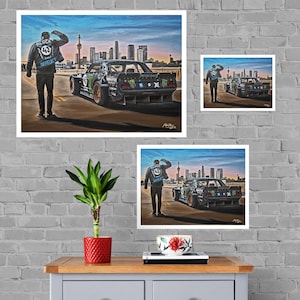 Ken Block Print of painting, Ken Block, Legend Drifter Motorsports Driver, Ken Block 43, Hoonicorn Print, Go Fast Risk Everything, Mustang