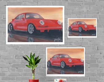Porsche Print, Home Decor Wall Art, Automotive Decor, Fine Art Print, Art Deco Print, Car Art, Car Poster, Printable Car Vehicle, Gift New