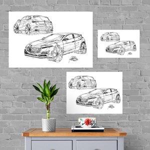 Mercedes Benz Print, Home Decor Wall Art, Automotive Decor, Fine Art Print, Art Deco Print, Car Art, Car Poster, Printable Vehicle Gift