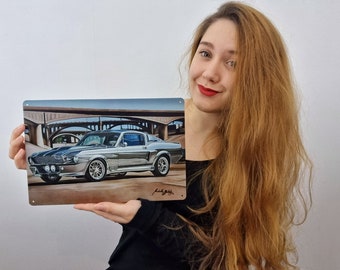 Ford Mustang Shelby GT500 Plaque Metal , Home Decor Wall Art, Automotive Decor, Fine Art Print, Metal Wall Plaque, Car Plaque, Print Vehicle