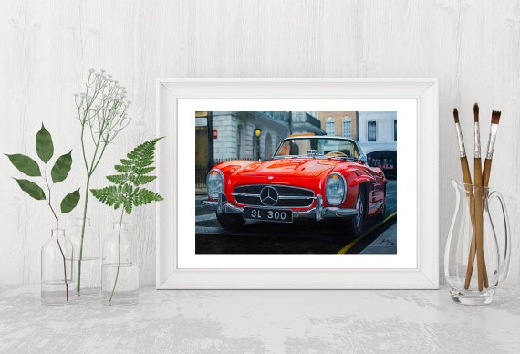 Mercedes Benz SL 300 Digital Download File, Decor Digital Home Decor Wall  Art,fine Art Print, Art Deco,car Lovers Gift, Painting Print New 