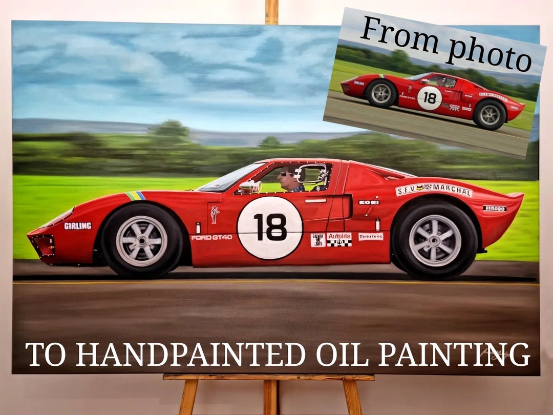 Custom Car Painting, Custom Car Art Commission, Oil Painting on Canvas