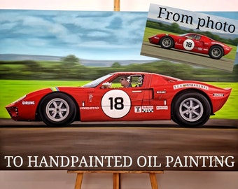 Custom Car Painting, Custom Car Art Commission, Oil Painting On Canvas, Turn Photo Into Painting, Car Painting, Vehicle Oil Painting, Gift