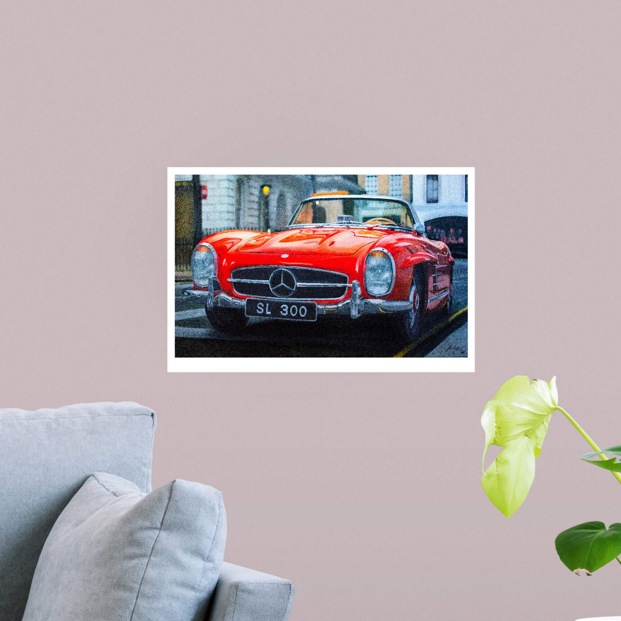 Mercedes Benz 300 SL Print, Home Decor Wall Art, Automotive Decor, Fine ...