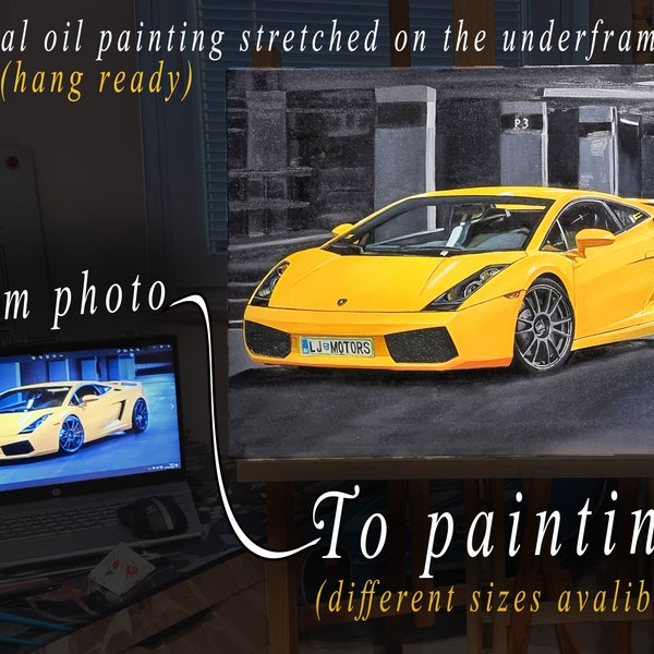 Custom Car Painting, Custom Car Art Commission, Oil Painting On Canvas, Turn Photo Into Painting, Car Painting, Vehicle Oil Painting, Gift