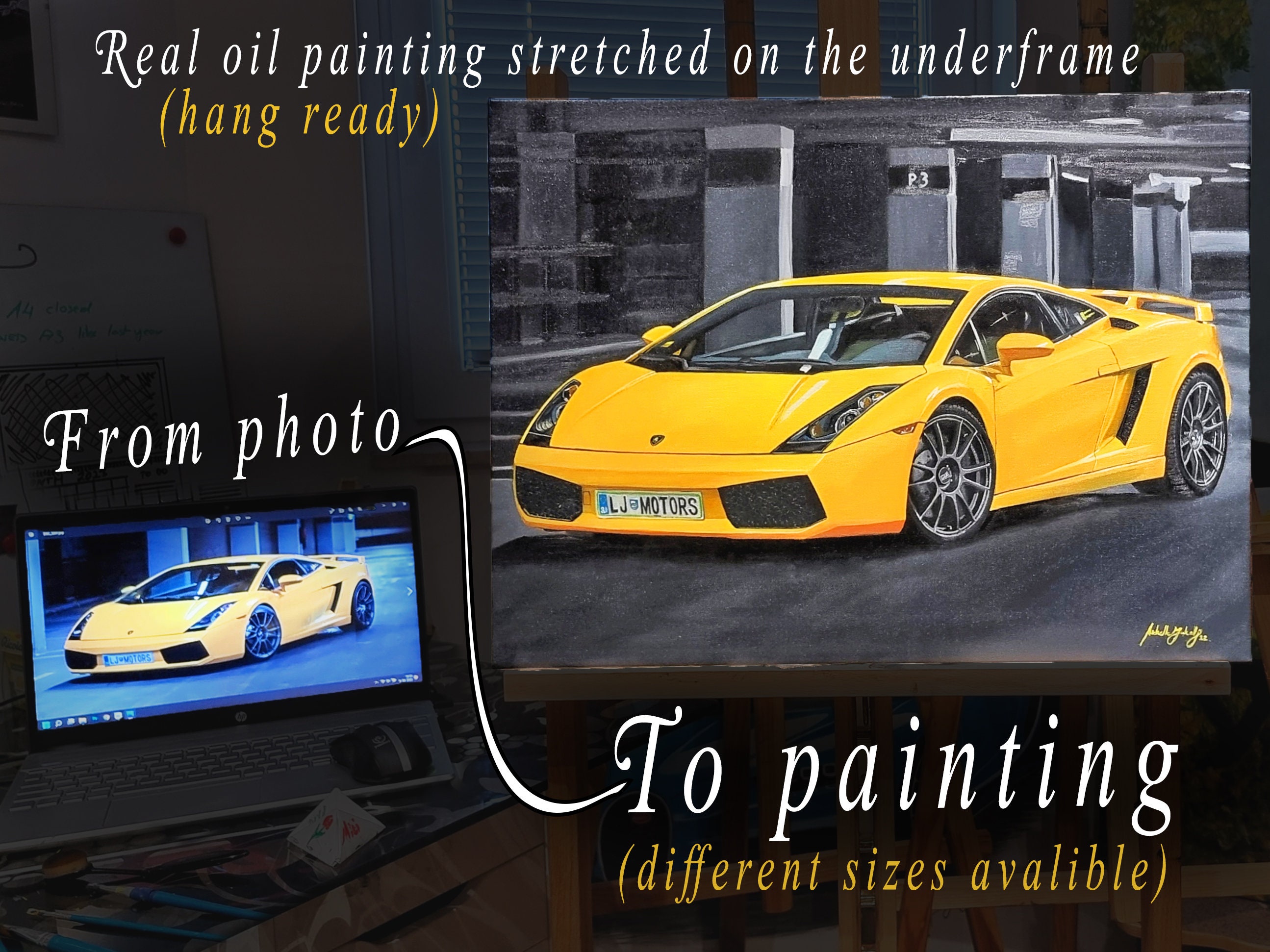Custom Car Painting Custom Car Art Commission Oil Painting Etsy