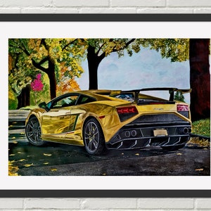 Lamborghini Gallardo Digital Download File, Decor Digital Home Decor Wall Art, Fine Art Print, Art Deco, Car Lovers Gift, Painting Print New