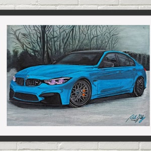 BMW M3 Digital Download File, Decor Digital Home Decor Wall Art, Fine Art Print, Art Deco Print, Car Lovers Gift, Painting Print