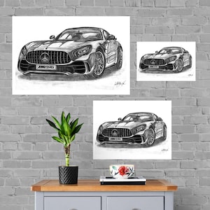 Mercedes Benz Print, Home Decor Wall Art, Automotive Decor, Fine Art Print, Art Deco Print, Car Art, Car Poster, Printable Vehicle, Gift