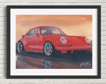 Porsche Digital Download File, Decor Digital Home Decor Wall Art, Fine Art Print, Art Deco Print, Car Lovers Gift, Car Painting Print New Po