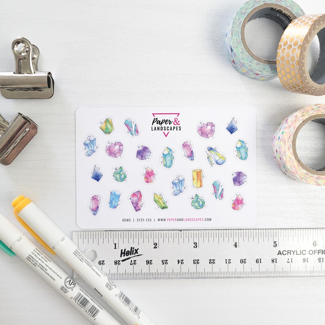 Set of 2 Gems Sticker Sheets Free Shipping Etsy