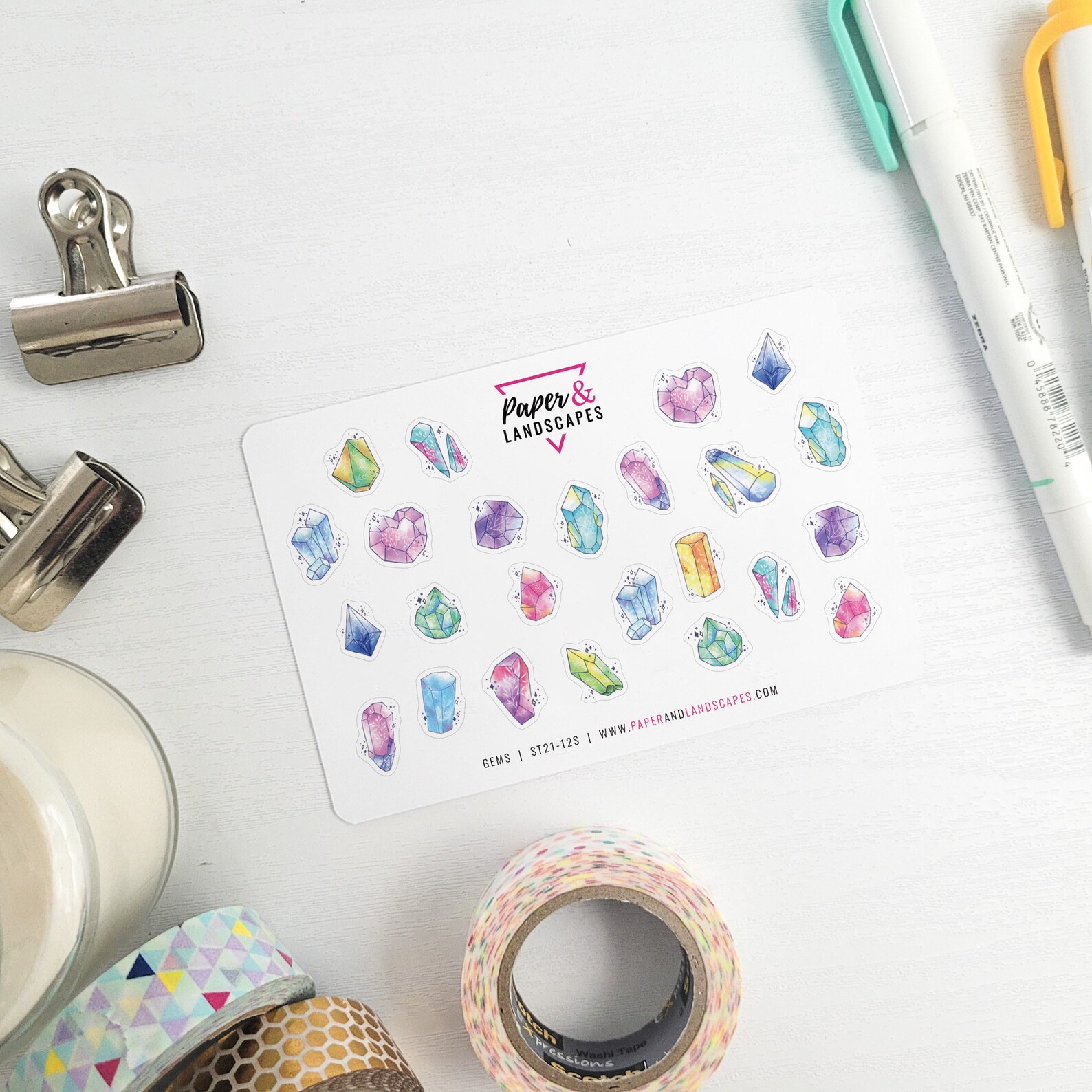 Set of 2 Gems Sticker Sheets Free Shipping Etsy