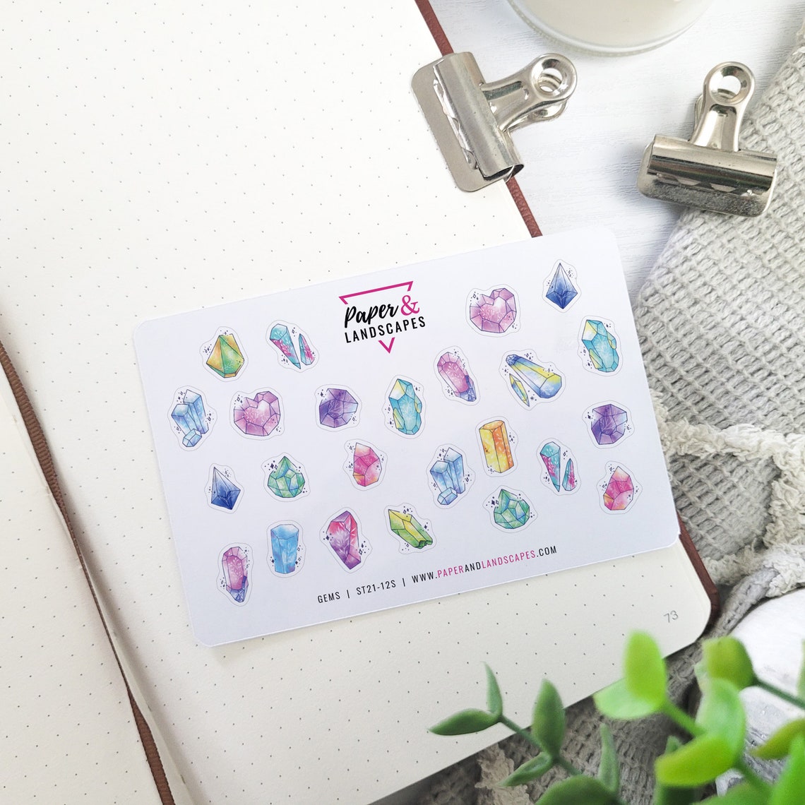 Set of 2 Gems Sticker Sheets Free Shipping Etsy