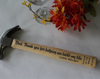 Father of the Bride Gift Custom Hammer, Personalized Hammer, Personalized groomsmen accessories, Gift for Men, Anniversary Gift