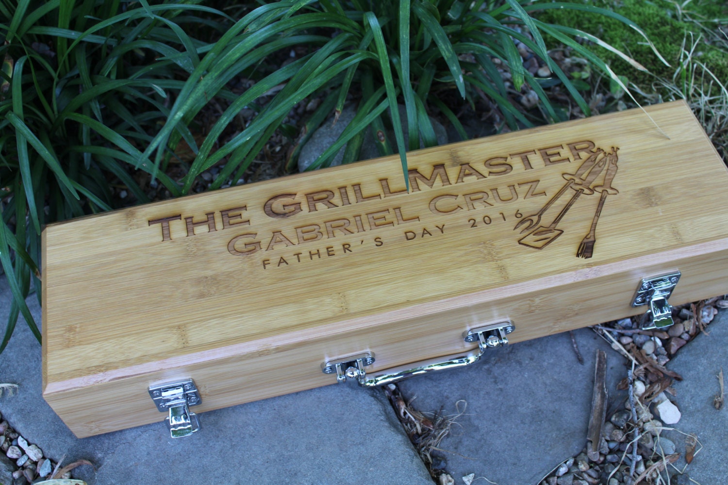 Personalized Grilling Set BBQ Utensils Engraved Grill Box Etsy