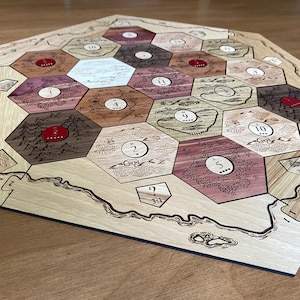 Custom Wood Settlers Board | 2-6 Players | Free Personalization