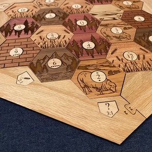 Custom Wood Settlers Board | 3-4 or 5-6 Players | Free Personalization