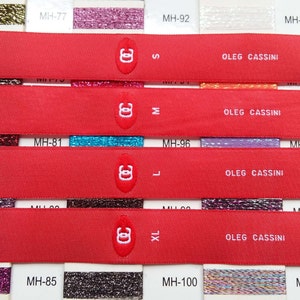1000pieces,Red woven label，  woven label(Single cut)，attached：S,M,L,XL,2XL,3XL,