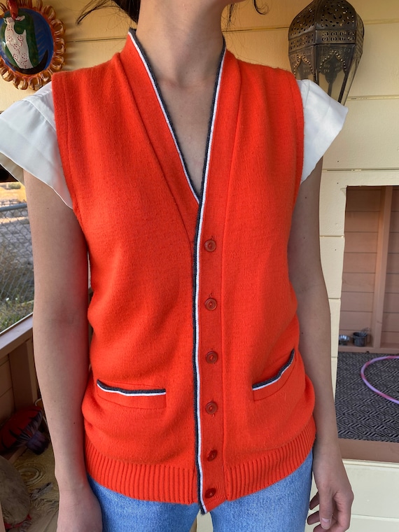 Unisex Sweater Vest/Red Sweater Vest/Small Sweate… - image 2