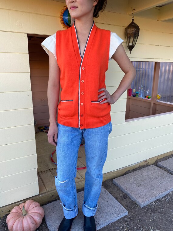 Unisex Sweater Vest/Red Sweater Vest/Small Sweate… - image 3