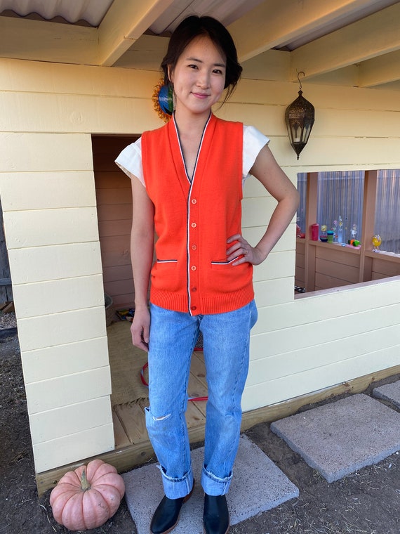 Unisex Sweater Vest/Red Sweater Vest/Small Sweater