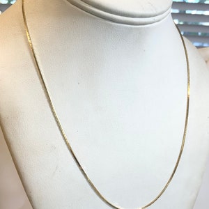 Vintage 1960s New Old Stock Yellow Gold Plate Pendant Chain 18” 1mm