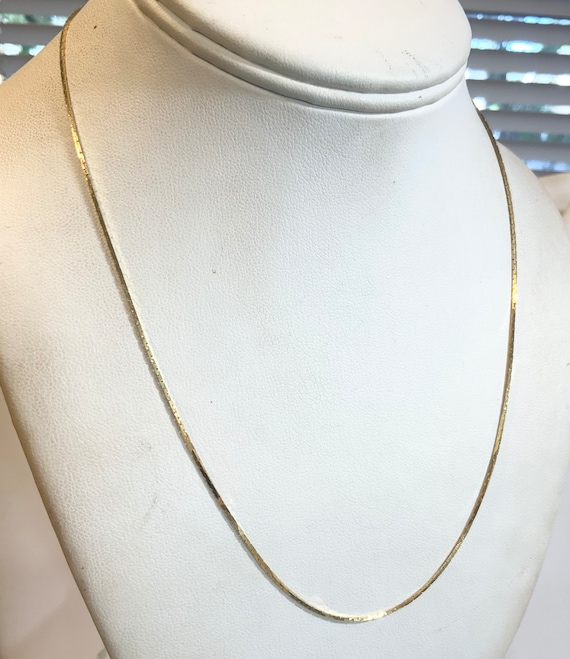 Vintage 1960s New Old Stock Yellow Gold Plate Pendant Chain 18” 1mm