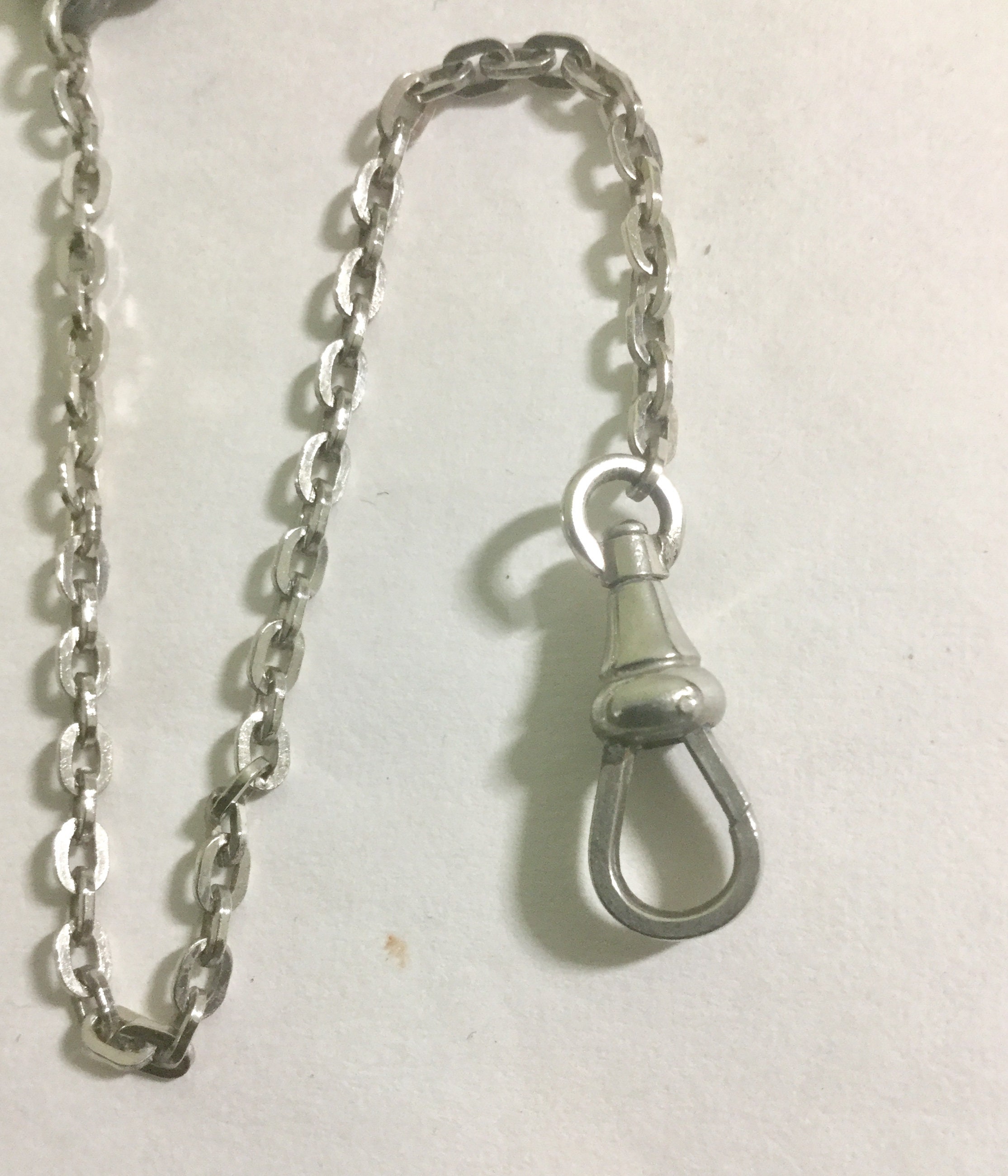 1923 Hickok Pocket Watch Chain Belt Slide Through Nickel Silver