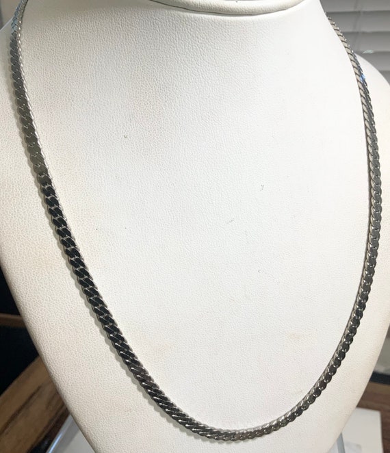 Vintage 1960s White Gold Plate New Old Stock Woven Necklace 20” 3mm