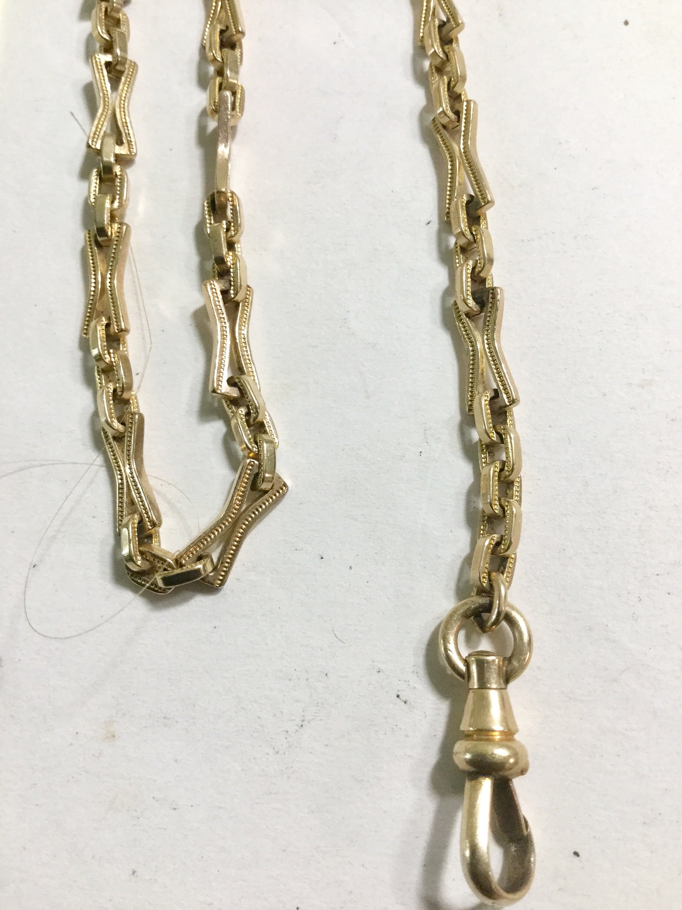 1930s Simmons Pocket Watch Chain 14 inches Gold Filled 4mm