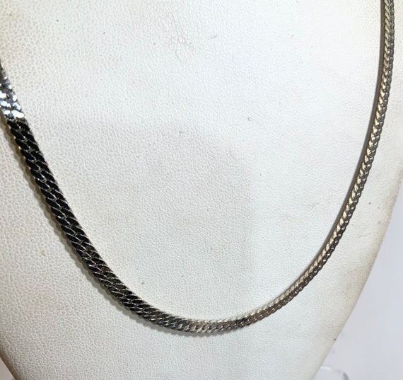 Vintage 1960s New Old Stock White Gold Plate Woven Necklace 20” 4mm