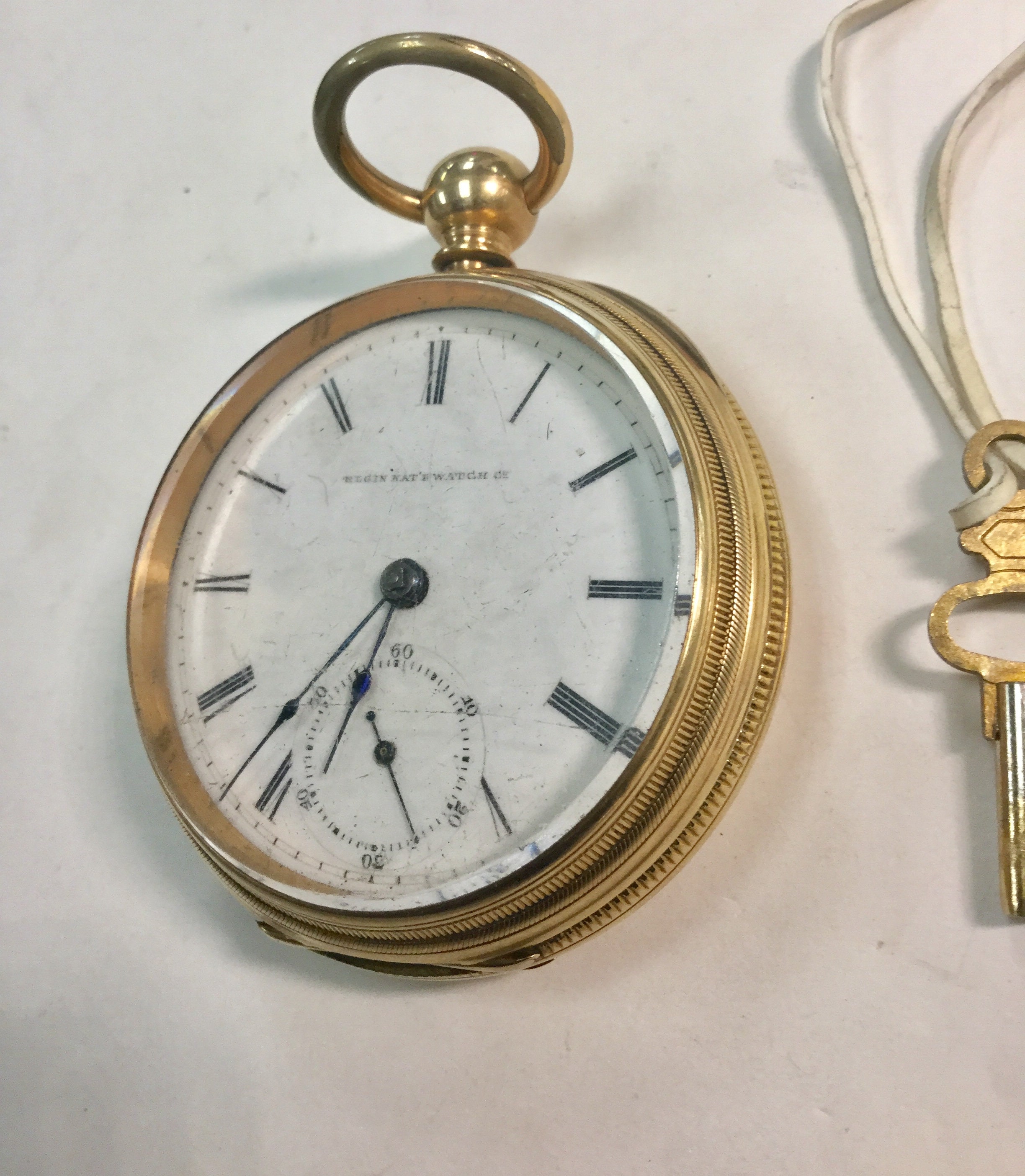 1879 Elgin Gold Filled Pocket Watch Key Wind Key Set 7 Jewel 18S 55mm