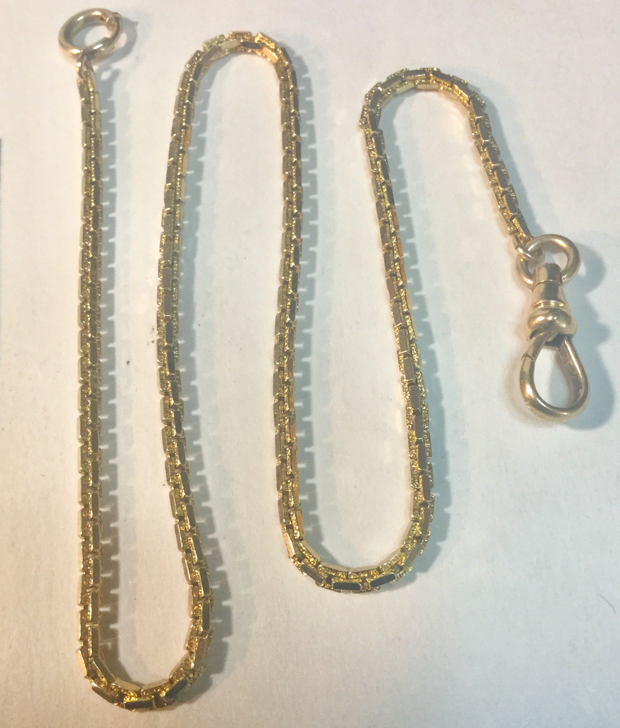 1940s Simmons Gold Filled Pocket Watch Chain 13 1/2 inches 3mm