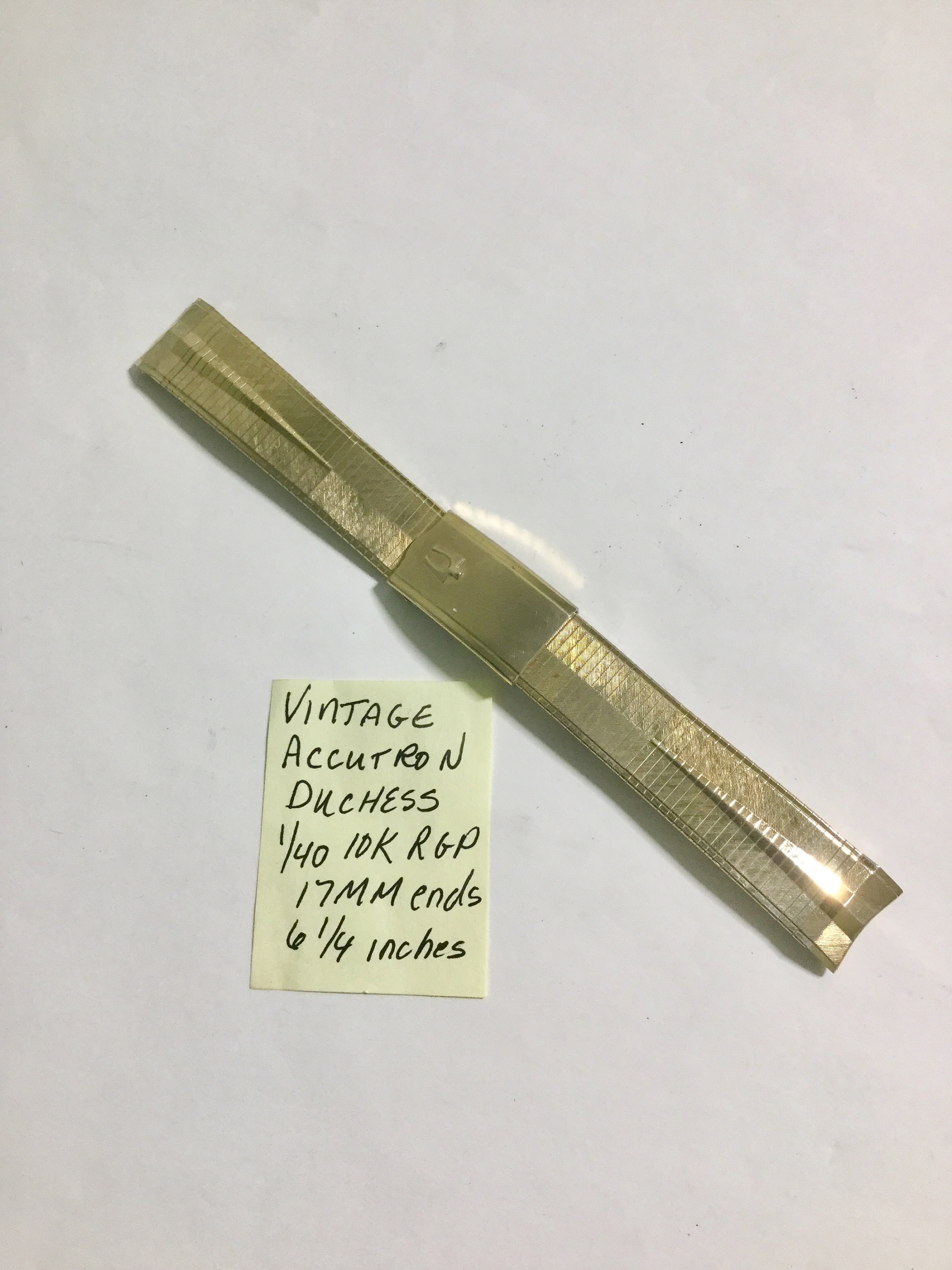 1960s Accutron 17mm Gold Filled Band by Duchess 6 1/4 inches