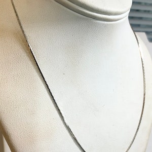 Vintage 1960s New Old Stock White Gold Plate Pendant Chain Necklace 18” 1mm