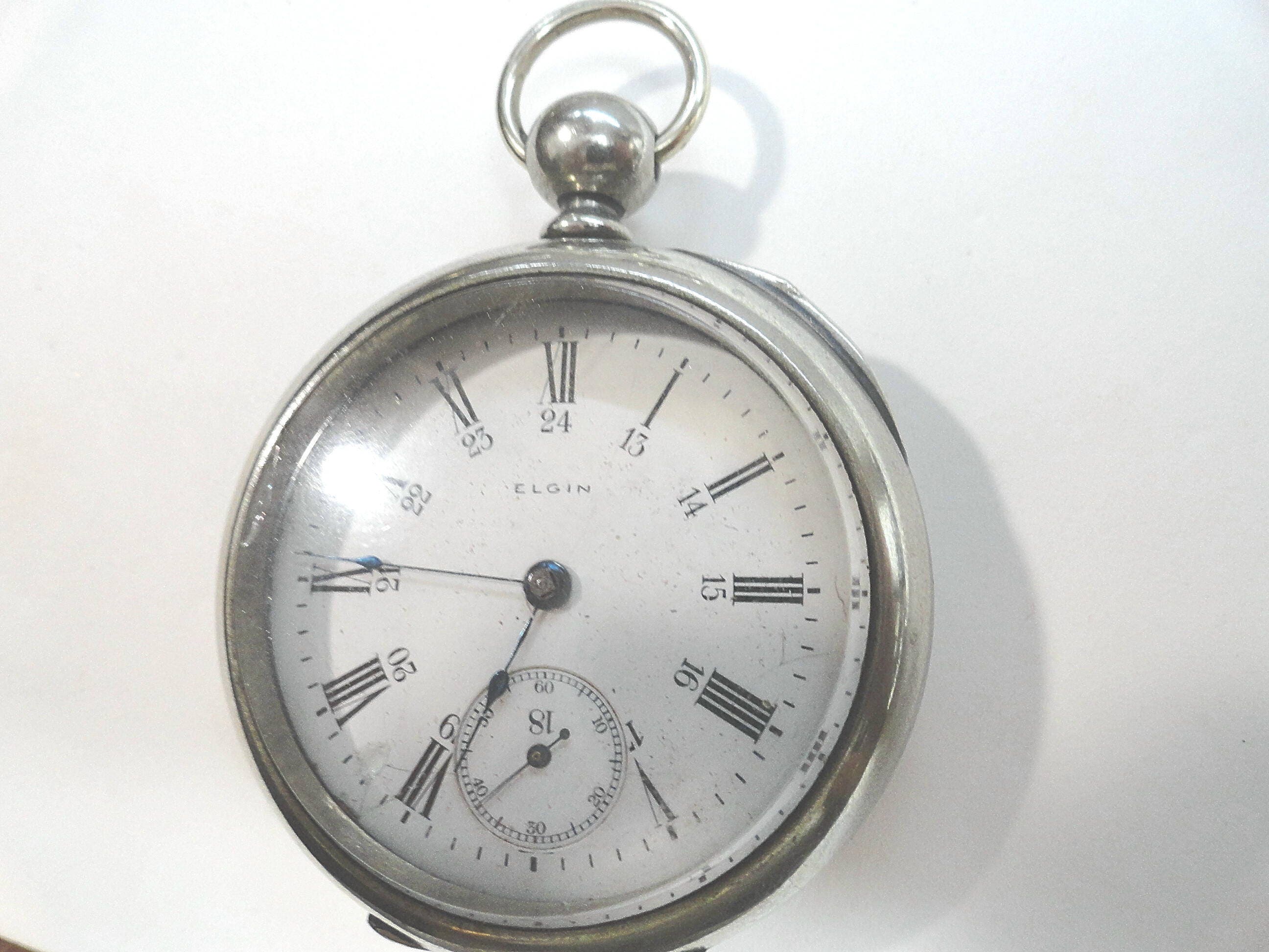 1884 Elgin Key Wind Key Set Pocket Watch 17 Jewel 18 Size