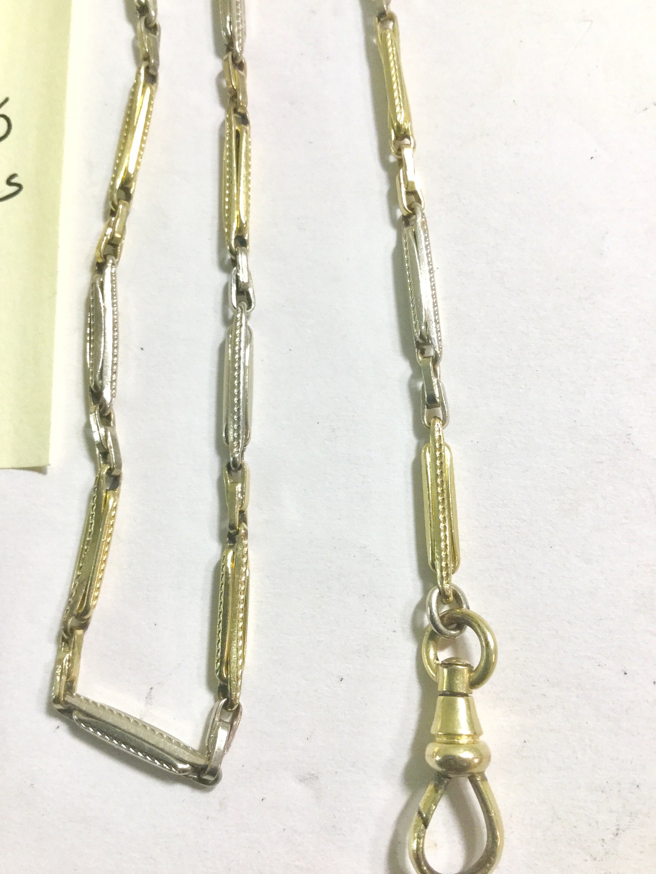 1930s Simmons Gold Filled Pocket Watch Chain 14 inches 3mm