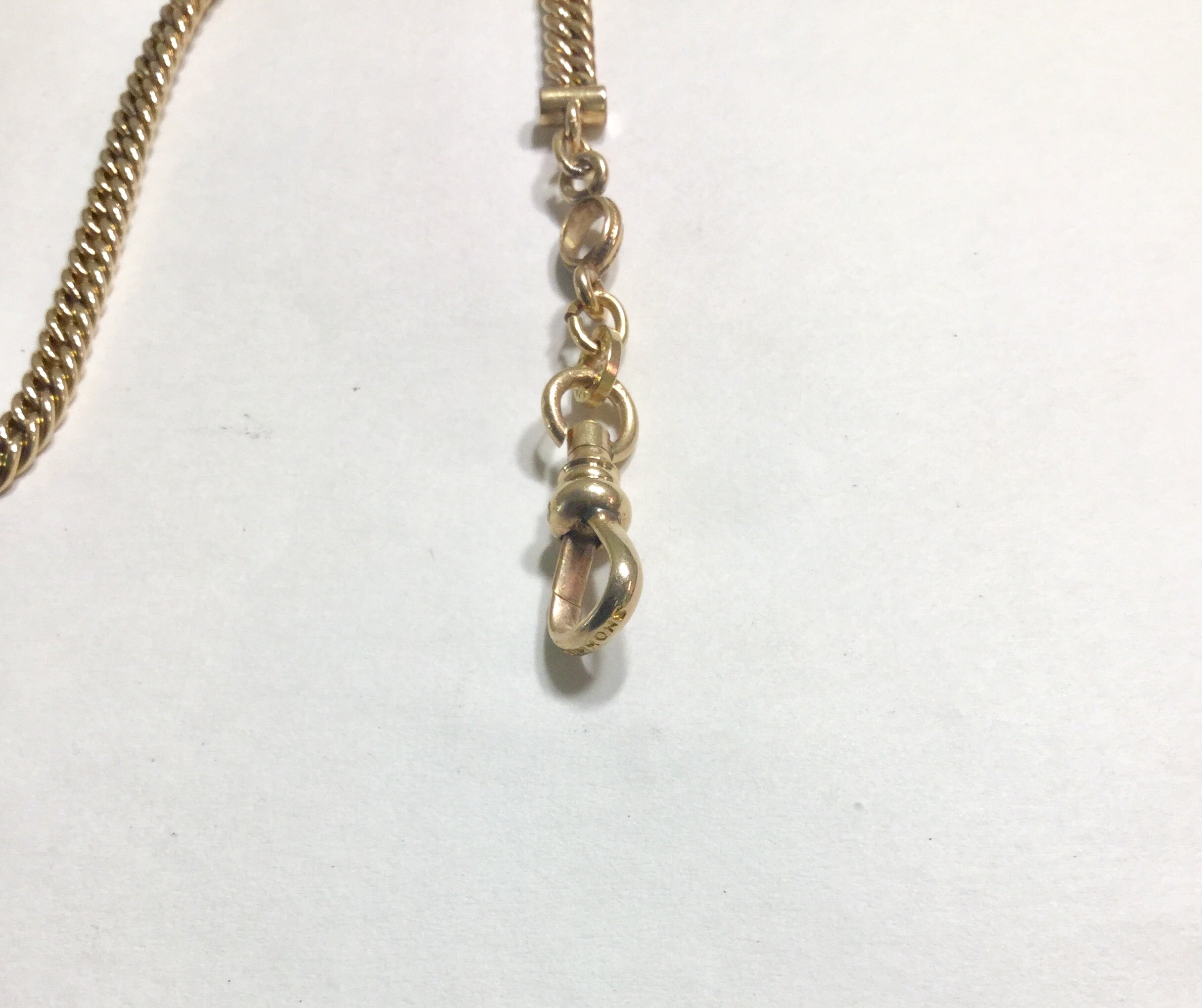 1930s Simmons Pocket Watch Chain 9 inches 3mm Gold Filled