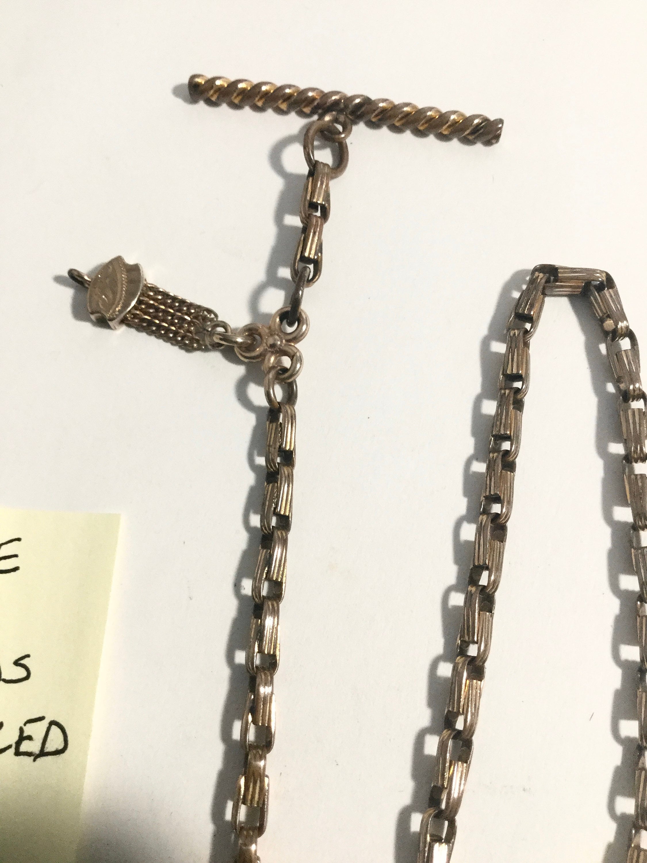 Vintage 1930s Simmons Gold Filled Pocket Watch Chain 12” 3mm