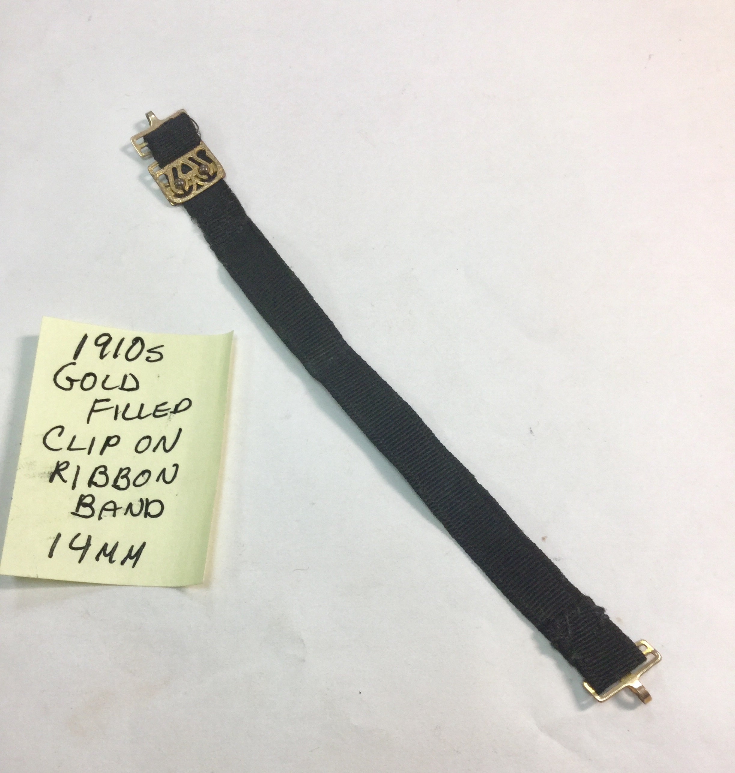 1910s Gold Filled Ribbon Clip On Watch Band