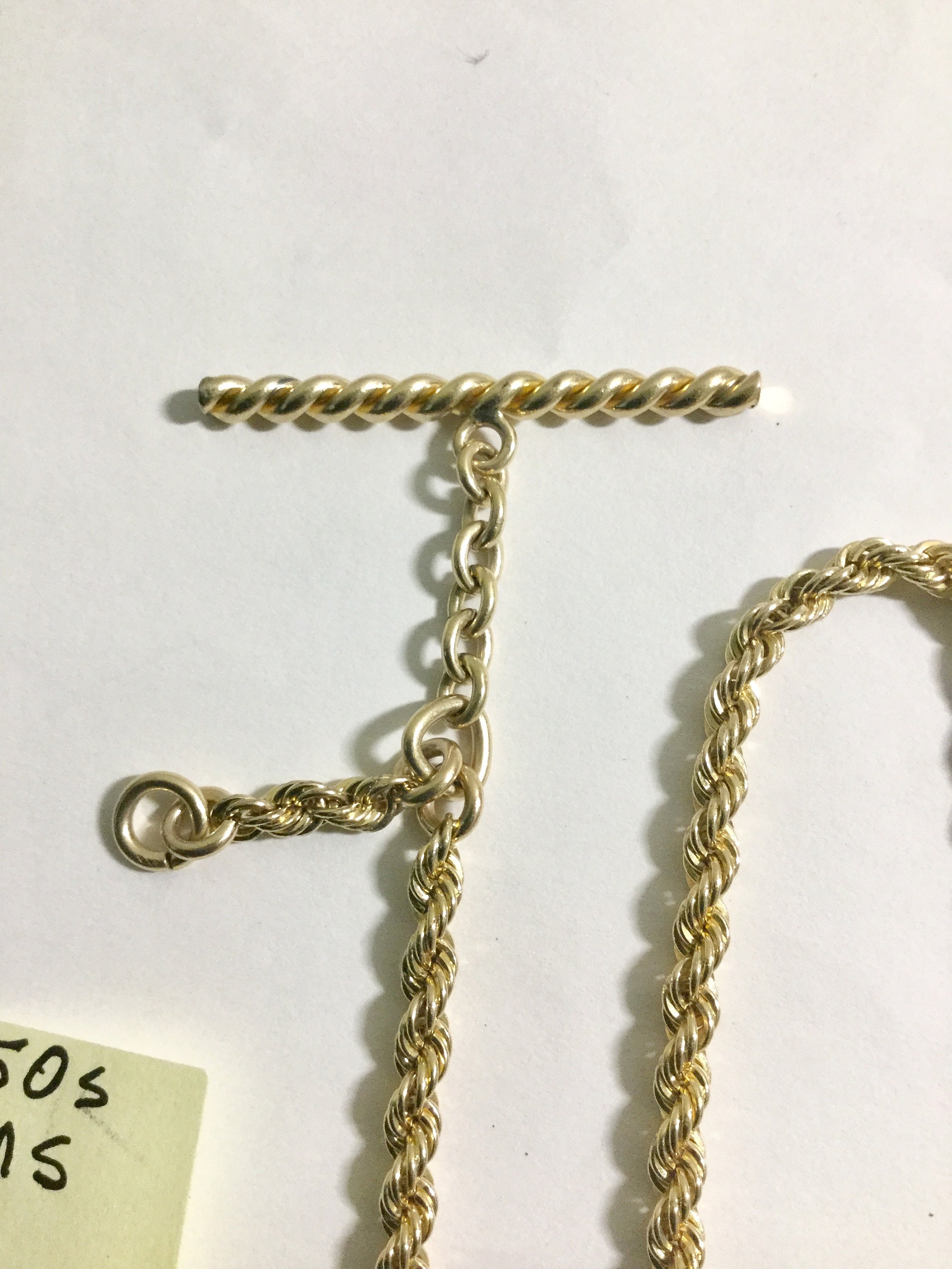 1950s Pocket Watch Chain Simmons Gold Filled 11 inches 4mm