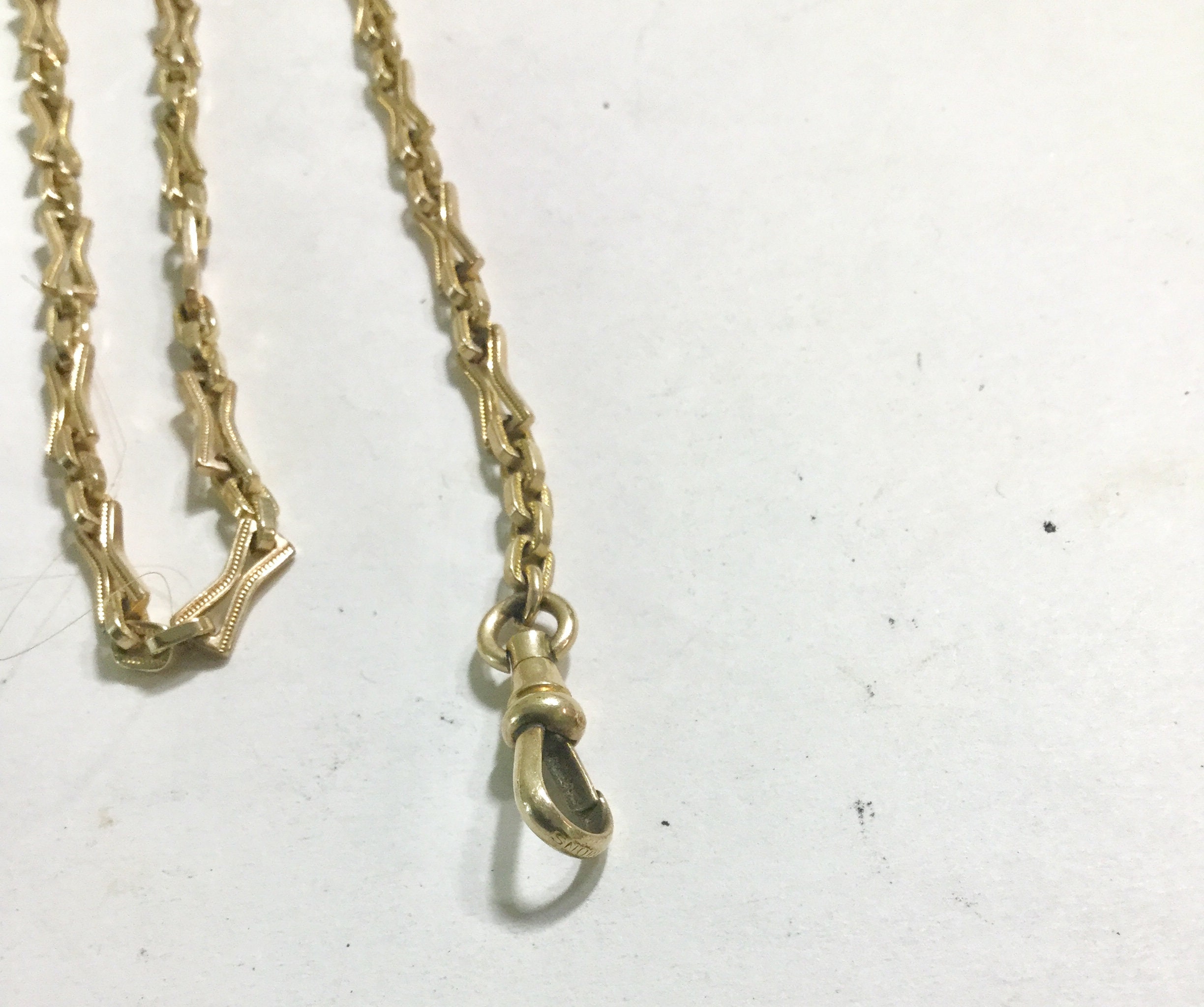 1930s Simmons Pocket Watch Chain 14 inches Gold Filled 4mm